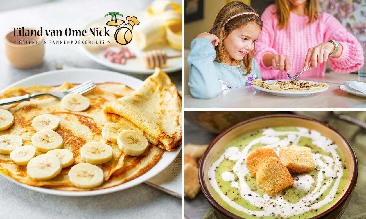 3-gangen keuzelunch of -diner bij Eiland van Ome Nick