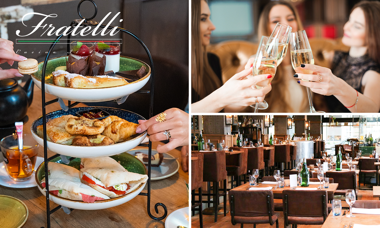 High tea + evt. glas bubbels (2 uur) bij Fratelli Den Haag