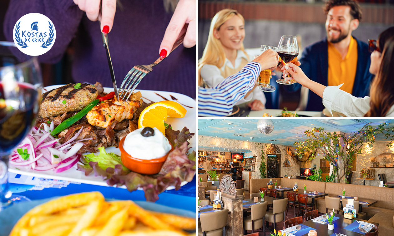 3-gangen keuzediner + ouzo bij Kostas de Griek