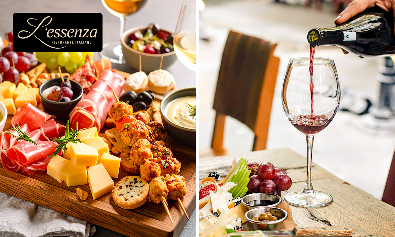Borrelplank + glas wijn bij L'Essenza in hartje Rotterdam
